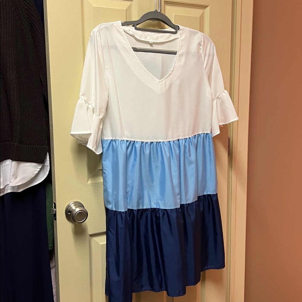 Colorblock V-Neck Dress